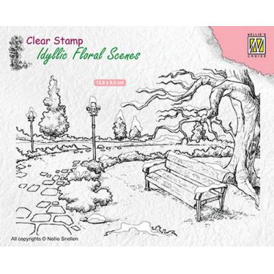 Nellies Choice Clear Stamp - Park mit Bank